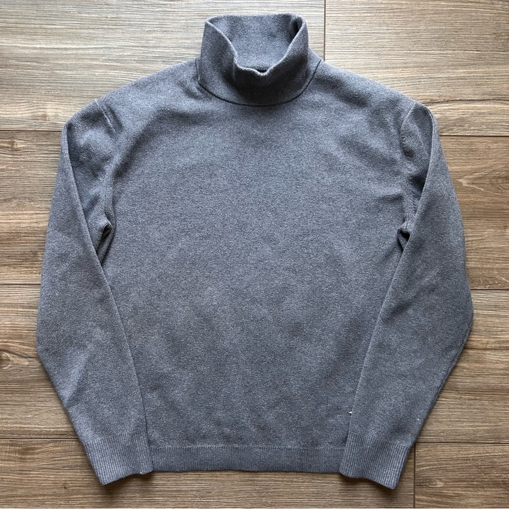 Banana Republic | Supima Cotton Mock Turtleneck in Dark Grey (Small)